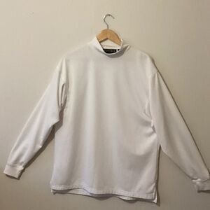 Foot Joy White Long Sleeve Mock Neck Top Size Large